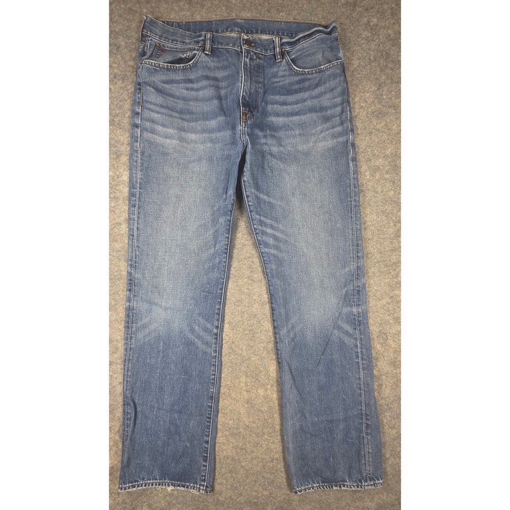 Polo Ralph Lauren Vintage 67 Straight Leg Jeans Blue Denim Mens 36x34 Distressed